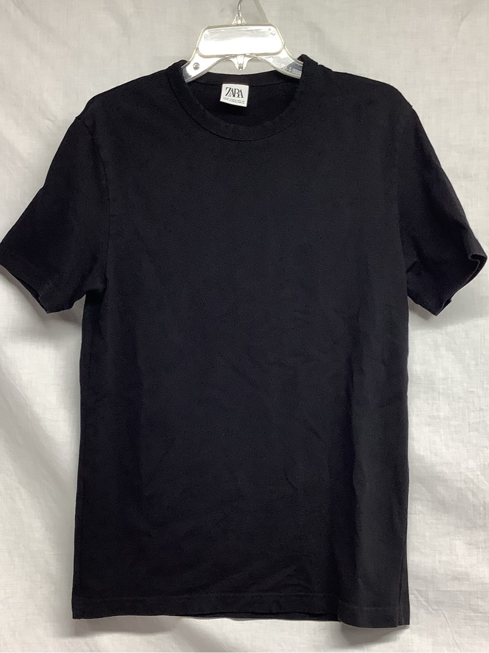 ZARA Men’s Classic Black Crewneck T‑Shirt Sz M